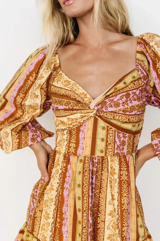 Moriah Mini Dress | Camel Multi