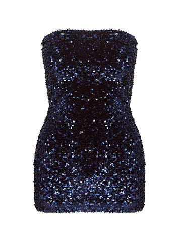 Eldoni Strapless Mini Dress Navy