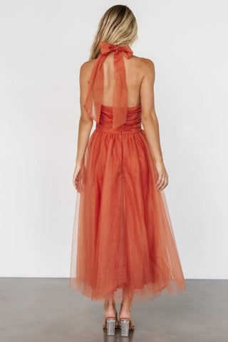 Thea Halter Dress | Rust