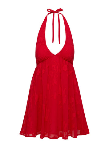 Moriah Halter Mini Dress Red